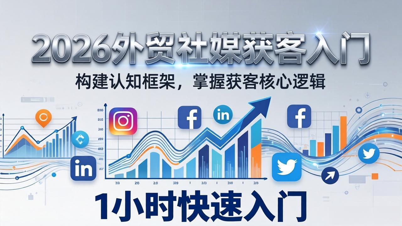 2026 外贸社媒获客入门：1小时搭建认知框架，新手快速开启社媒获客之路Tiktok学堂TikTiok学堂