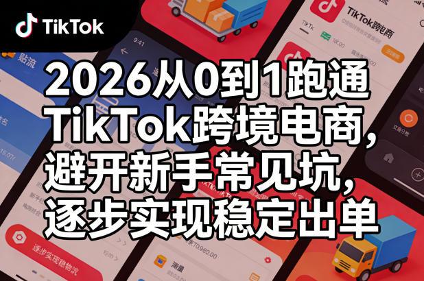 2026从0到1跑通TikTok跨境电商，避开新手常见坑，逐步实现稳定出单Tiktok学堂TikTiok学堂