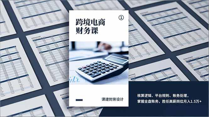 跨境电商财务课，核算逻辑、平台规则、账务处理，掌握全盘账务，胜任高薪岗位月入1.5万+Tiktok学堂TikTiok学堂