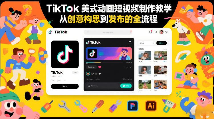 TikTok美式动画短视频制作教学，从创意构思到发布的全流程Tiktok学堂TikTiok学堂