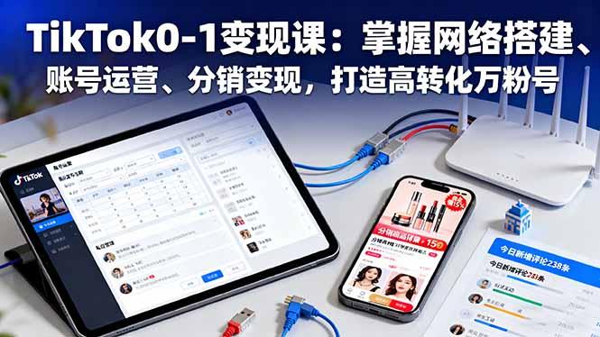 TikTok0-1变现课：掌握网络搭建、账号运营、分销变现，打造高转化万粉号Tiktok学堂TikTiok学堂