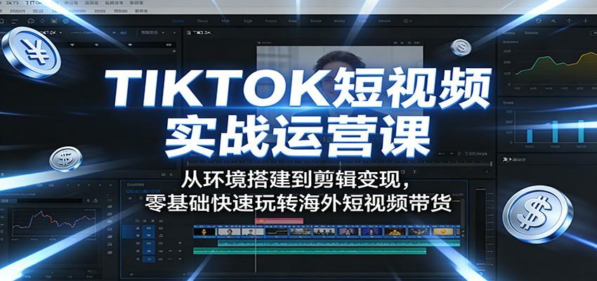 TIKTOK短视频实战运营课：从环境搭建到剪辑变现，零基础快速玩转海外短视频带货Tiktok学堂TikTiok学堂